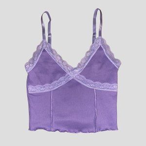 purple lace cami top